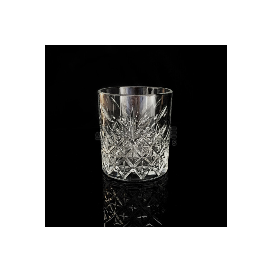 Whiskyglas, set van 2, Ruitvormig patroon, inhoud 35CL, Whisky Tumbler
