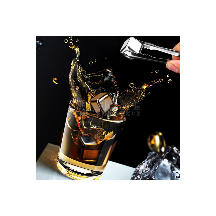 Whisky stenen RVS, 6 stuks, in handige vriezerdoos