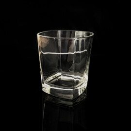 Whiskyglas, set van 2, vierkante onderkant, dikke bodem, inhoud 33CL, Whisky Tumbler